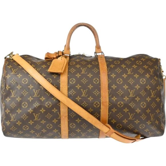 860581BC (EH) Louis Vuitton Travel Bag Bandouliere 55 Brown Monogram - Picture 1 of 11
